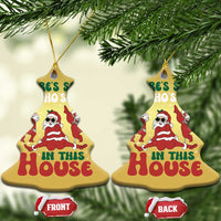 Funny Santa Christmas Ornament Theres Some Hos In This House Funny Xmas - Wonder Print Shop