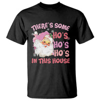 Christmas Pink Santa T Shirt Theres Some Hos In This House Retro Xmas Vibe - Wonder Print Shop