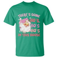 Christmas Pink Santa T Shirt Theres Some Hos In This House Retro Xmas Vibe - Wonder Print Shop