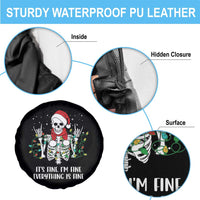 Christmas Skeleton Spare Tire Cover It's Fine I'm Fine Everything Is Fine Xmas Light Funny