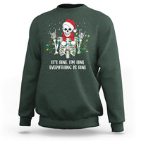 Christmas Skeleton Sweatshirt It's Fine I'm Fine Everything Is Fine Xmas Light Funny - Wonder Print Shop