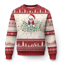 Christmas Skeleton Ugly Christmas Sweater It's Fine I'm Fine Everything Is Fine Xmas Light Funny - Wonder Print Shop
