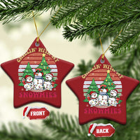 Chrismas Snowman Christmas Ornament Chillin' With My Snowmies Retro Xmas Vibe - Wonder Print Shop