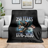 250 Years of American Freedom Throw Blanket Bald Eagle USA Flag 1776 to 2026 Patriotic - Wonder Print Shop