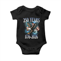 250 Years of American Freedom Baby Onesie Bald Eagle USA Flag 1776 to 2026 Patriotic - Wonder Print Shop