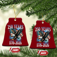 250 Years of American Freedom Ceramic Ornament Bald Eagle USA Flag 1776 to 2026 Patriotic - Wonder Print Shop