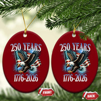 250 Years of American Freedom Ceramic Ornament Bald Eagle USA Flag 1776 to 2026 Patriotic - Wonder Print Shop