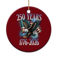 250 Years of American Freedom Ceramic Ornament Bald Eagle USA Flag 1776 to 2026 Patriotic - Wonder Print Shop
