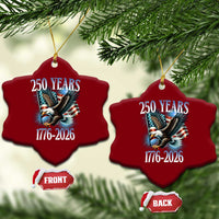 250 Years of American Freedom Ceramic Ornament Bald Eagle USA Flag 1776 to 2026 Patriotic - Wonder Print Shop