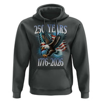 250 Years of American Freedom Hoodie Bald Eagle USA Flag 1776 to 2026 Patriotic - Wonder Print Shop