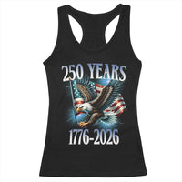 250 Years of American Freedom Racerback Tank Top Bald Eagle USA Flag 1776 to 2026 Patriotic - Wonder Print Shop