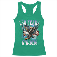 250 Years of American Freedom Racerback Tank Top Bald Eagle USA Flag 1776 to 2026 Patriotic - Wonder Print Shop
