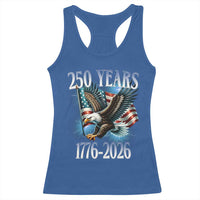 250 Years of American Freedom Racerback Tank Top Bald Eagle USA Flag 1776 to 2026 Patriotic - Wonder Print Shop