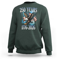 250 Years of American Freedom Sweatshirt Bald Eagle USA Flag 1776 to 2026 Patriotic - Wonder Print Shop