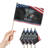 250 Years of American Freedom Patriotic Handheld Flag Bald Eagle USA Flag 1776 to 2026 Patriotic