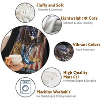 Military Navy 250th Anniversary Throw Blanket Forged of Salt and Steel Patriotic Eagle Anchor American Flag - Wonder Print Shop