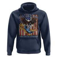 Military Navy 250th Anniversary Hoodie Forged of Salt and Steel Patriotic Eagle Anchor American Flag - Wonder Print Shop