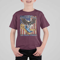 Military Navy 250th Anniversary T Shirt For Kid Forged of Salt and Steel Patriotic Eagle Anchor American Flag - Wonder Print Shop