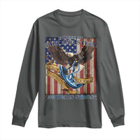 Military Navy 250th Anniversary Long Sleeve Shirt Forged of Salt and Steel Patriotic Eagle Anchor American Flag - Wonder Print Shop