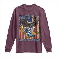 Military Navy 250th Anniversary Long Sleeve Shirt Forged of Salt and Steel Patriotic Eagle Anchor American Flag - Wonder Print Shop