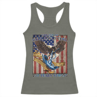 Military Navy 250th Anniversary Racerback Tank Top Forged of Salt and Steel Patriotic Eagle Anchor American Flag - Wonder Print Shop