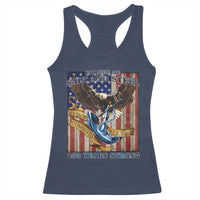 Military Navy 250th Anniversary Racerback Tank Top Forged of Salt and Steel Patriotic Eagle Anchor American Flag - Wonder Print Shop