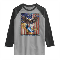 Military Navy 250th Anniversary Raglan Shirt Forged of Salt and Steel Patriotic Eagle Anchor American Flag - Wonder Print Shop