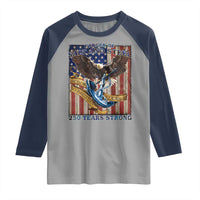 Military Navy 250th Anniversary Raglan Shirt Forged of Salt and Steel Patriotic Eagle Anchor American Flag - Wonder Print Shop