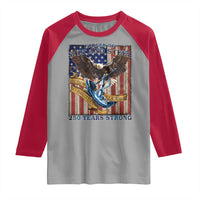 Military Navy 250th Anniversary Raglan Shirt Forged of Salt and Steel Patriotic Eagle Anchor American Flag - Wonder Print Shop