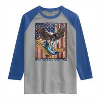 Military Navy 250th Anniversary Raglan Shirt Forged of Salt and Steel Patriotic Eagle Anchor American Flag - Wonder Print Shop
