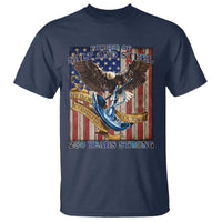 Military Navy 250th Anniversary T Shirt Forged of Salt and Steel Patriotic Eagle Anchor American Flag - Wonder Print Shop