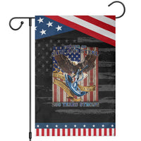 Military Navy 250th Anniversary Garden Flag Forged of Salt and Steel Patriotic Eagle Anchor American Flag