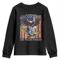 Military Navy 250th Anniversary Youth Sweatshirt Forged of Salt and Steel Patriotic Eagle Anchor American Flag - Wonder Print Shop