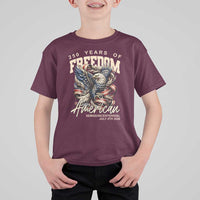 250 Years of Freedom Eagle T Shirt For Kid US 250th Anniversary American Semiquincentennial 2026 Patriotic - Wonder Print Shop