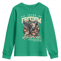 250 Years of Freedom Eagle Youth Sweatshirt US 250th Anniversary American Semiquincentennial 2026 Patriotic - Wonder Print Shop