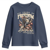 250 Years of Freedom Eagle Youth Sweatshirt US 250th Anniversary American Semiquincentennial 2026 Patriotic - Wonder Print Shop
