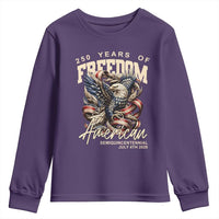 250 Years of Freedom Eagle Youth Sweatshirt US 250th Anniversary American Semiquincentennial 2026 Patriotic - Wonder Print Shop