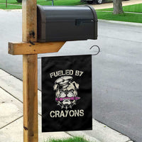 Fueled by Crayons Bulldog Garden Flag Funny Military Crayon Eater Gift for Veterans - Wonder Print Shop