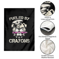 Fueled by Crayons Bulldog Garden Flag Funny Military Crayon Eater Gift for Veterans - Wonder Print Shop