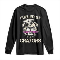 Fueled by Crayons Bulldog Long Sleeve Shirt Funny Military Crayon Eater Gift for Veterans - Wonder Print Shop