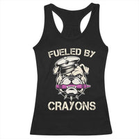 Fueled by Crayons Bulldog Racerback Tank Top Funny Military Crayon Eater Gift for Veterans - Wonder Print Shop