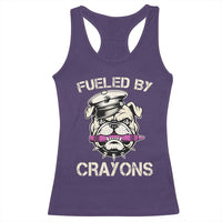 Fueled by Crayons Bulldog Racerback Tank Top Funny Military Crayon Eater Gift for Veterans - Wonder Print Shop