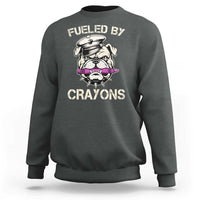 Fueled by Crayons Bulldog Sweatshirt Funny Military Crayon Eater Gift for Veterans - Wonder Print Shop