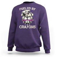 Fueled by Crayons Bulldog Sweatshirt Funny Military Crayon Eater Gift for Veterans - Wonder Print Shop