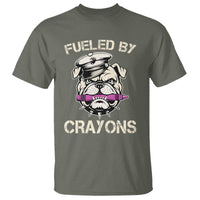 Fueled by Crayons Bulldog T Shirt Funny Military Crayon Eater Gift for Veterans - Wonder Print Shop