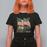 250 Years of Liberty T Shirt For Women US 250th Anniversary Semiquincentennial 2026 Patriotic - Wonder Print Shop