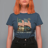 250 Years of Liberty T Shirt For Women US 250th Anniversary Semiquincentennial 2026 Patriotic - Wonder Print Shop
