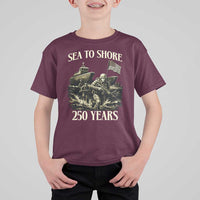 Military Navy 250th Anniversary T Shirt For Kid Sea To Shore 250 Years - Wonder Print Shop