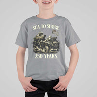 Military Navy 250th Anniversary T Shirt For Kid Sea To Shore 250 Years - Wonder Print Shop