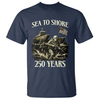 Military Navy 250th Anniversary T Shirt Sea To Shore 250 Years - Wonder Print Shop